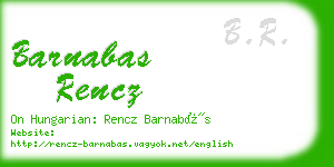 barnabas rencz business card